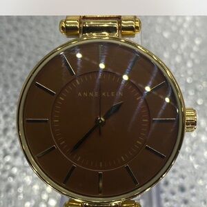 *** Anne Klein  *** Gold / Mocha ^^^  Goldtone  ^^^  Ladies Watch ***